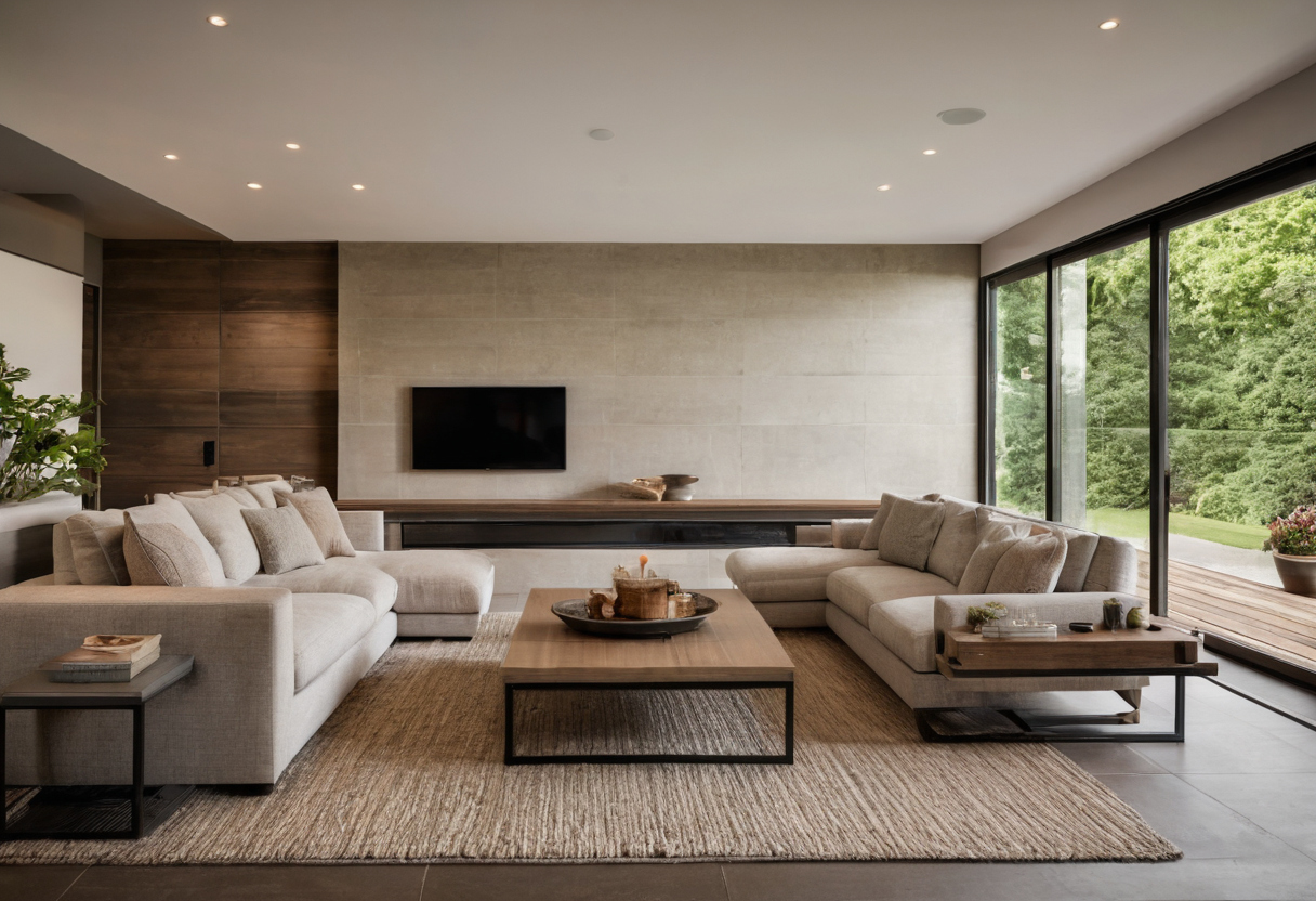 Sofa, sectional, chair, and coffee table sizes should be chosen from the room’s clear dimensions planning reference